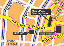 Map showing location of the RIPE NCC Map showing location of the RIPE NCC