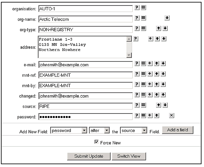 ENUM Request Form, Screenshot 4